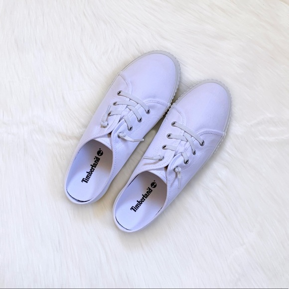 Timberland White Canvas Skyla Bay Mule Sneakers - Picture 2 of 7